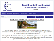 Tablet Screenshot of comalcrimestoppers.org